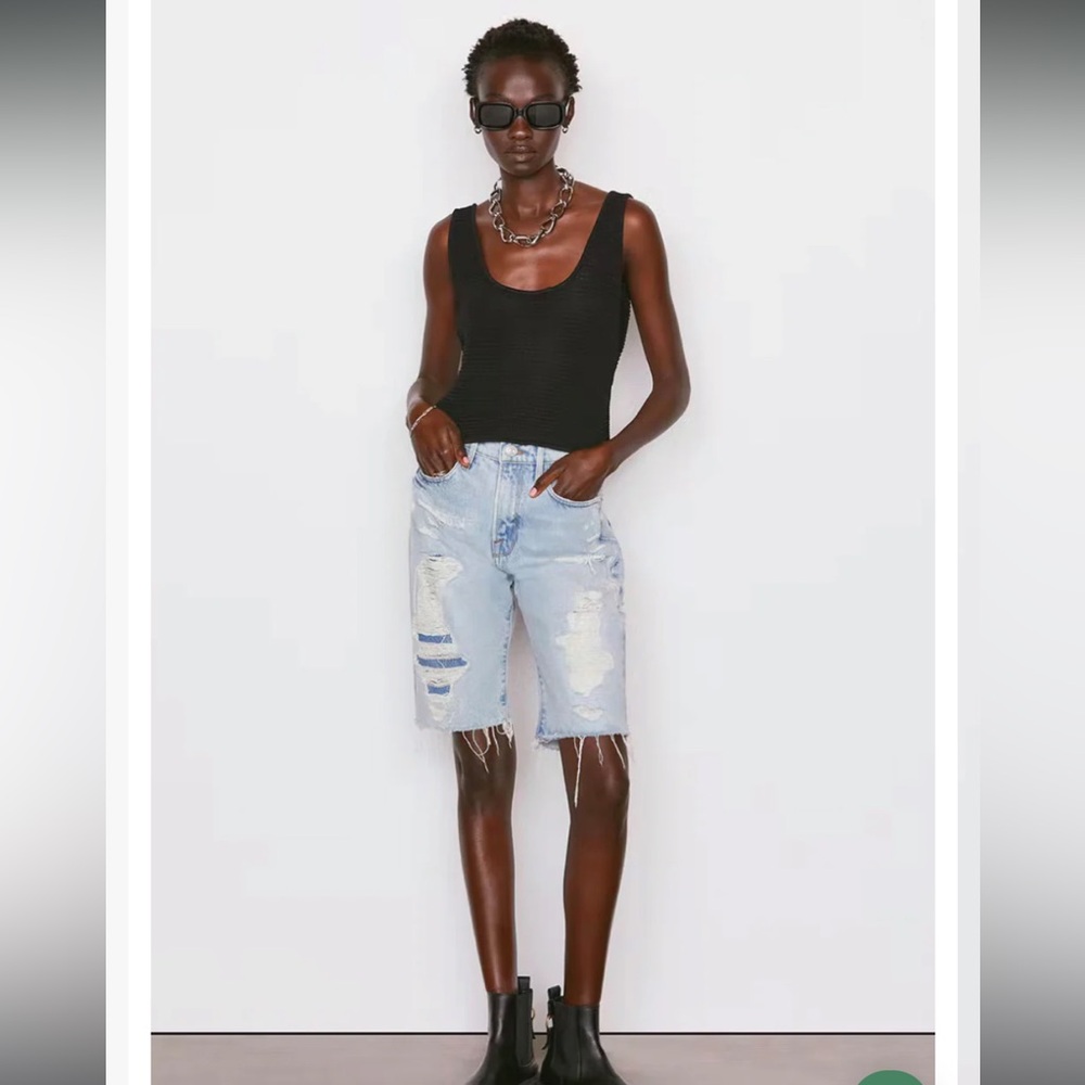 NWT Frame Crochet Tank in Black